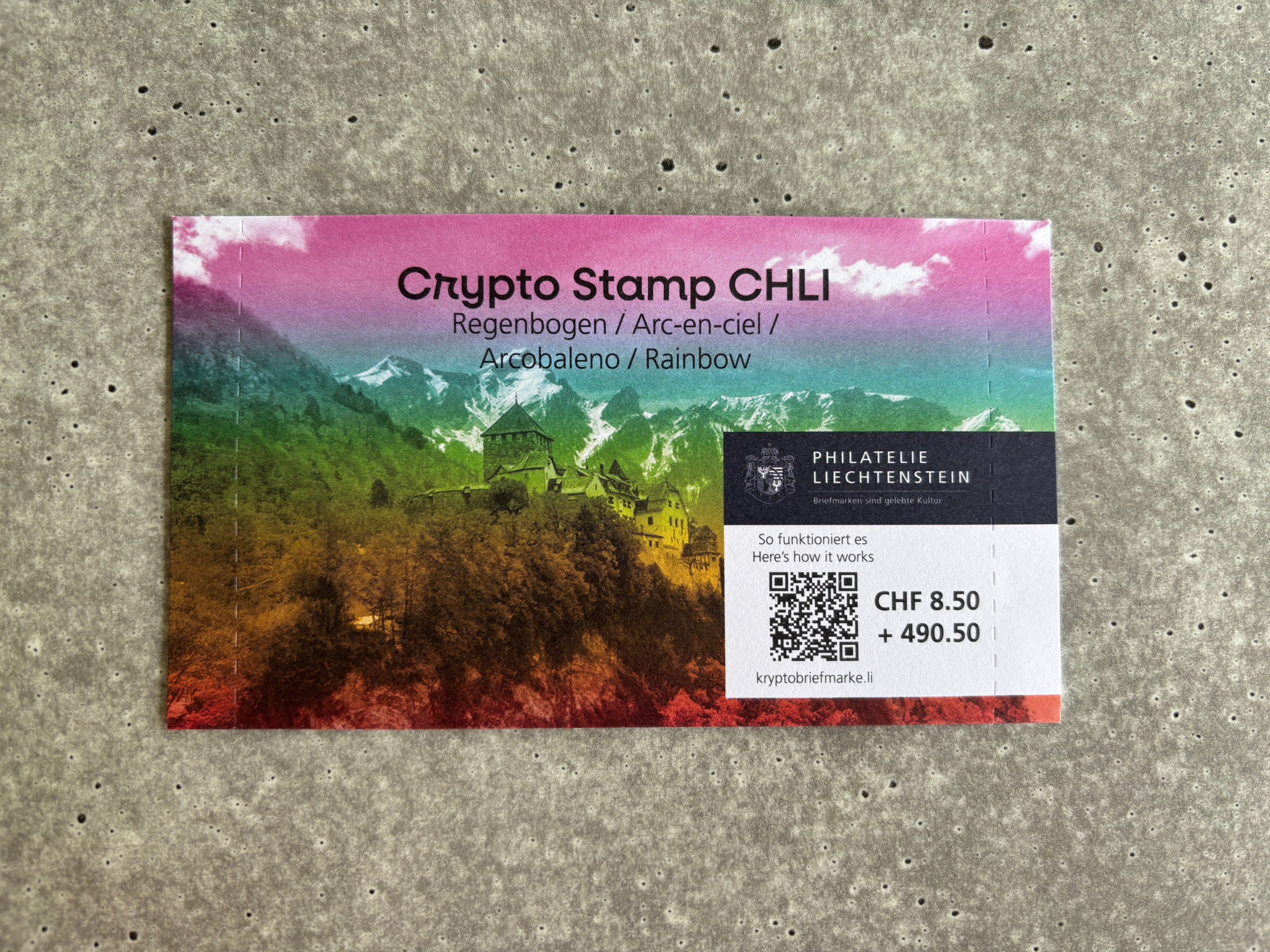 Liechtenstein Crypto Stamp CHLI - Rainbow – MHCT
