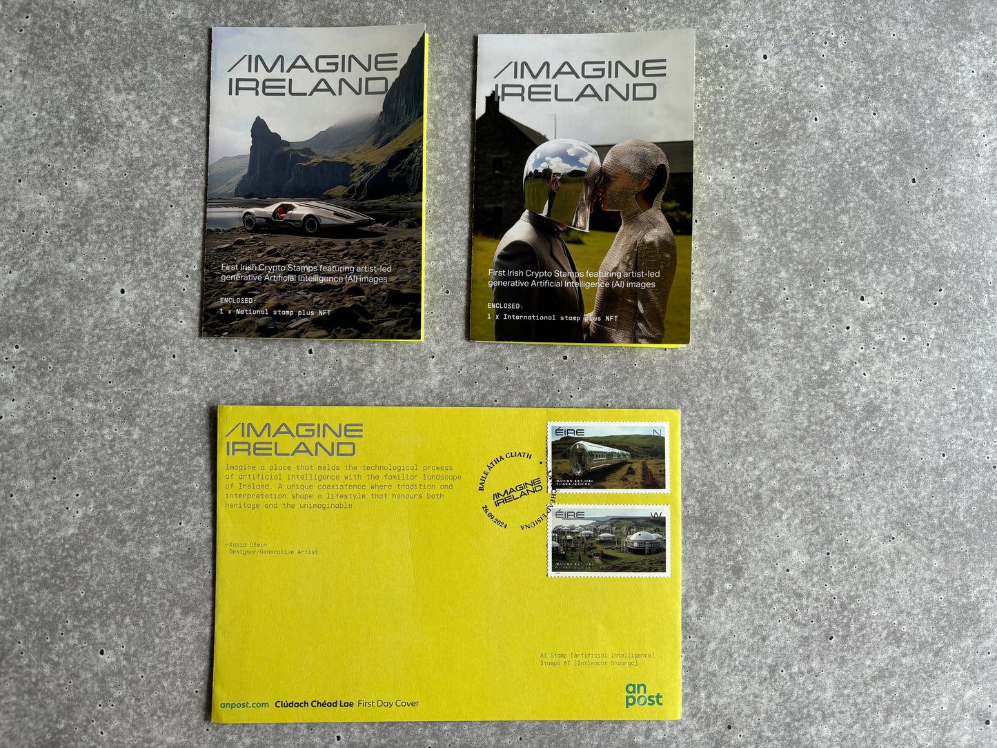 Crypto Stamp - Imagine Ireland (Set of both editions + FDC)