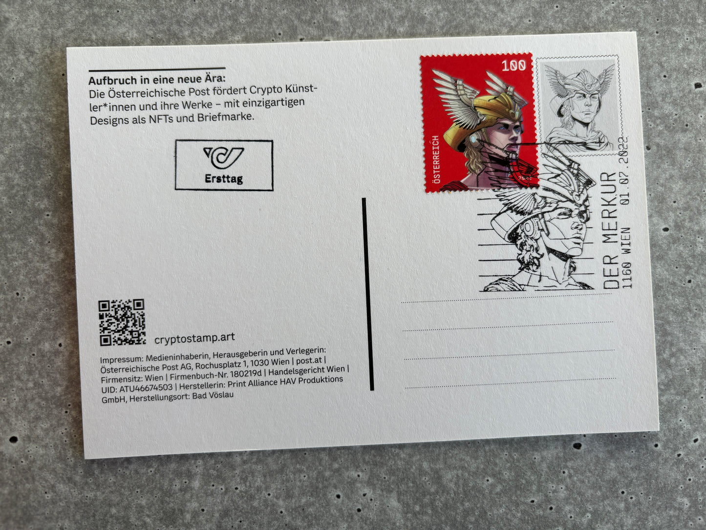 First Day Cover - Der Merkur / Mercury (Set on 4 postcards)