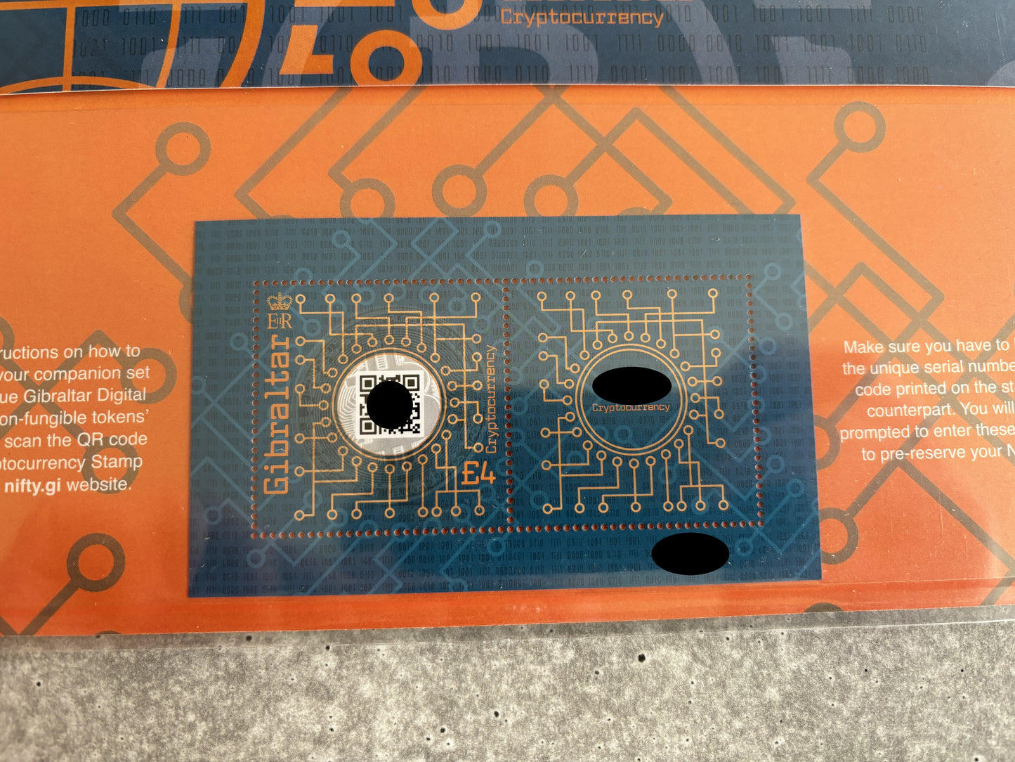 पहले दिन का कवर - जिब्राल्टर क्रिप्टो स्टाम्प