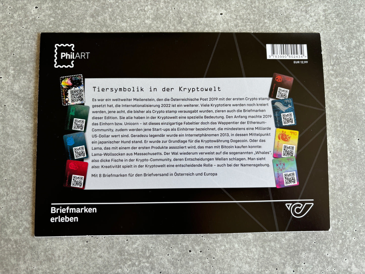 FDC - Die Crypto Stamp Tierfamilie (Set of all stamps on FDC)