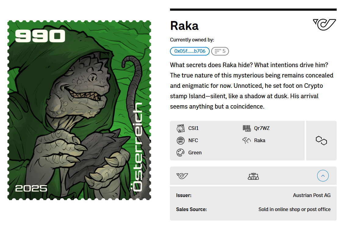 Crypto Stamp Island - Raka FDC (green) (4)