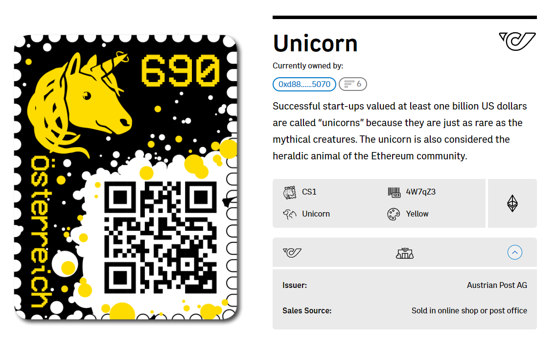 Crypto Stamp - Jahrbuch/Yearbook with yellow CS1