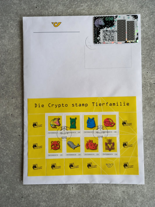 FDC - Die Crypto stamp Tierfamilie