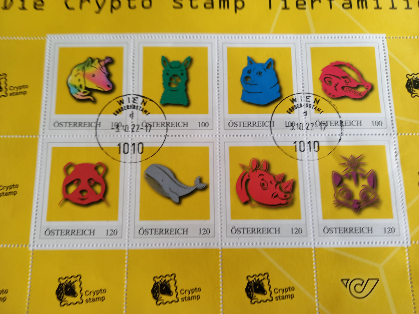 FDC - Die Crypto stamp Tierfamilie