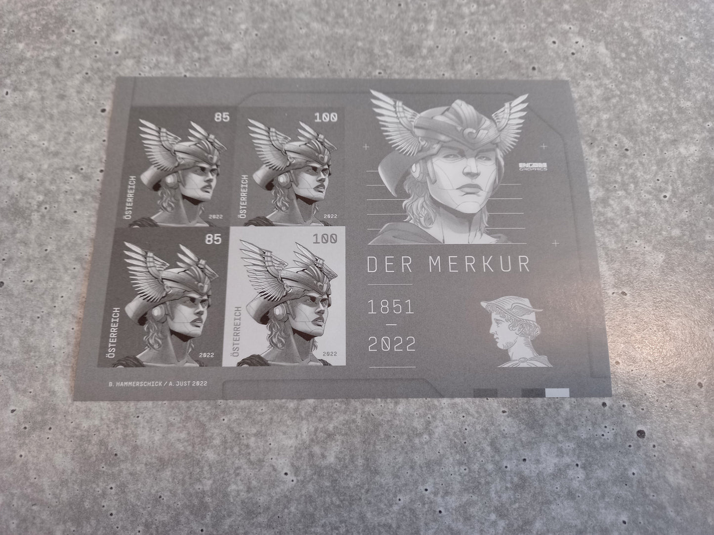 Der Merkur - stamp sheet (Schwarzdruck)