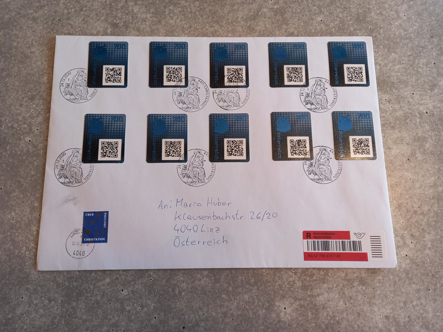 CS2 Großbrief Christkindl mit 10 Doge Stamps