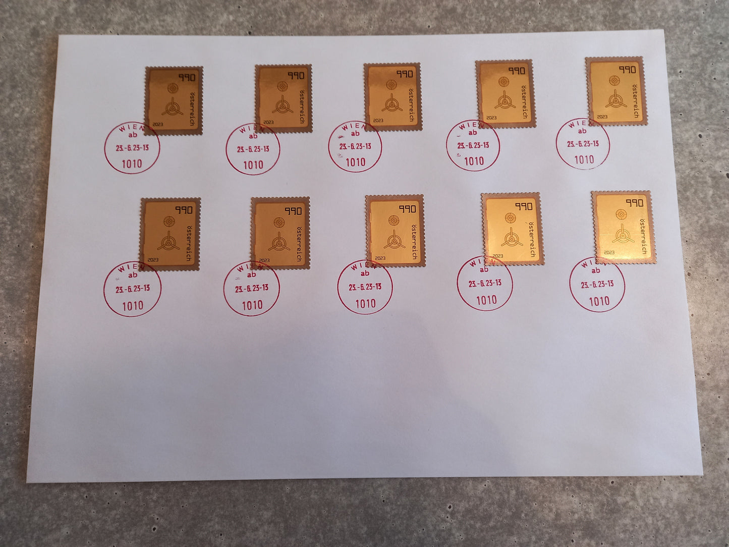 First Day Cover - Großbrief mit 10 CS5.0 Safe Stamps