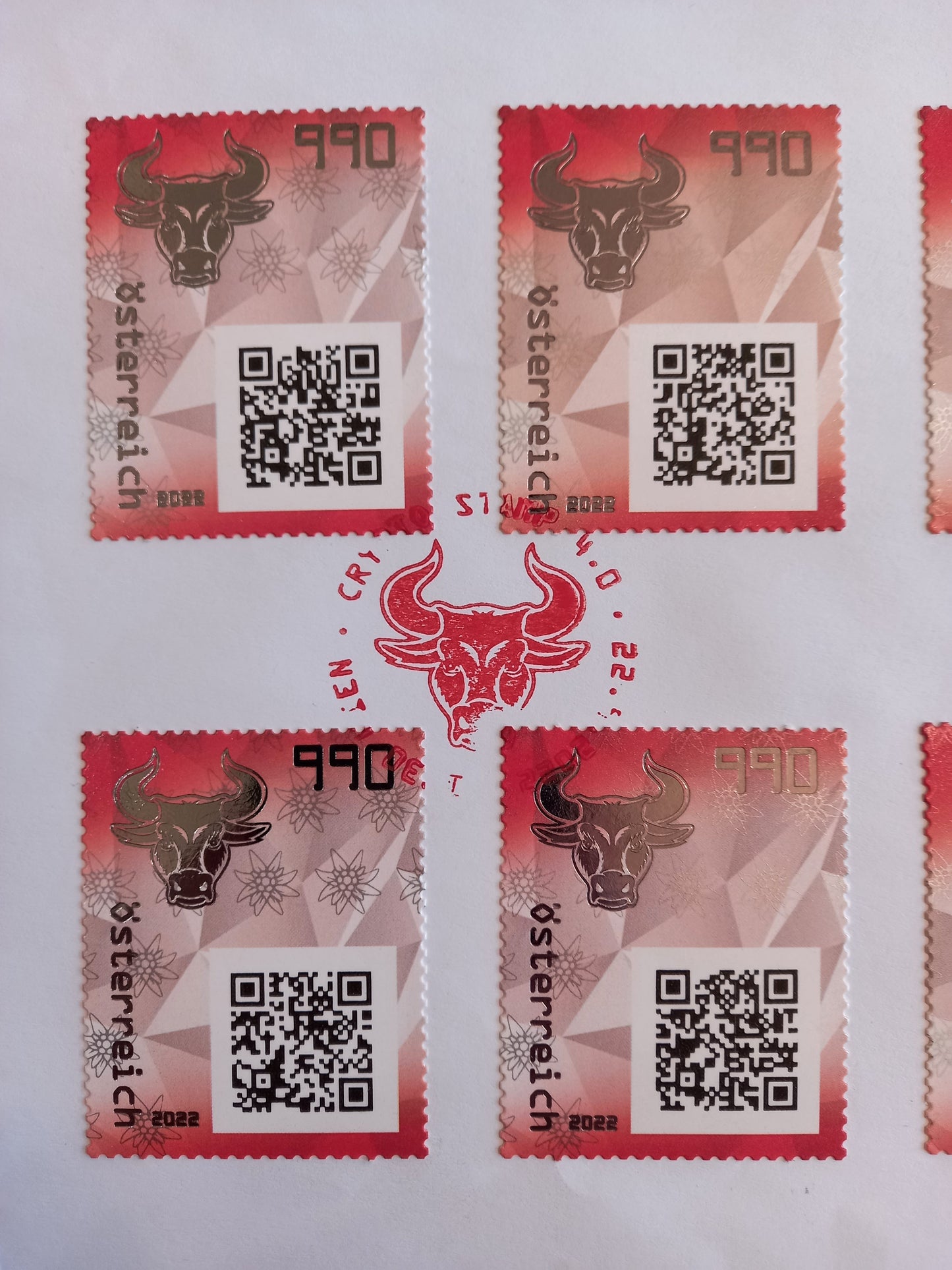 First Day Cover - Großbrief mit 10 CS4 Bull Stamps (post cover)