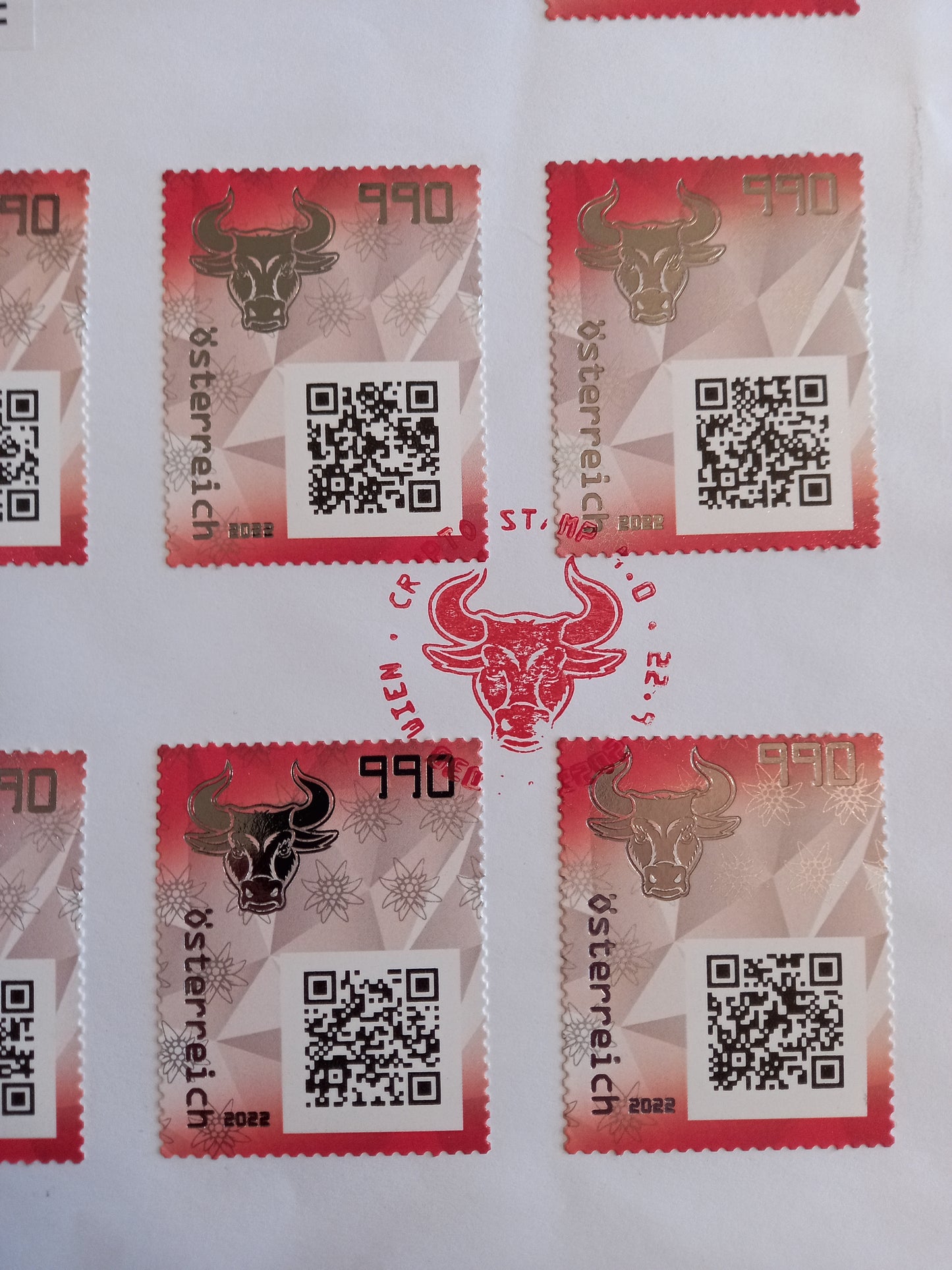 First Day Cover - Großbrief mit 10 CS4 Bull Stamps (post cover)