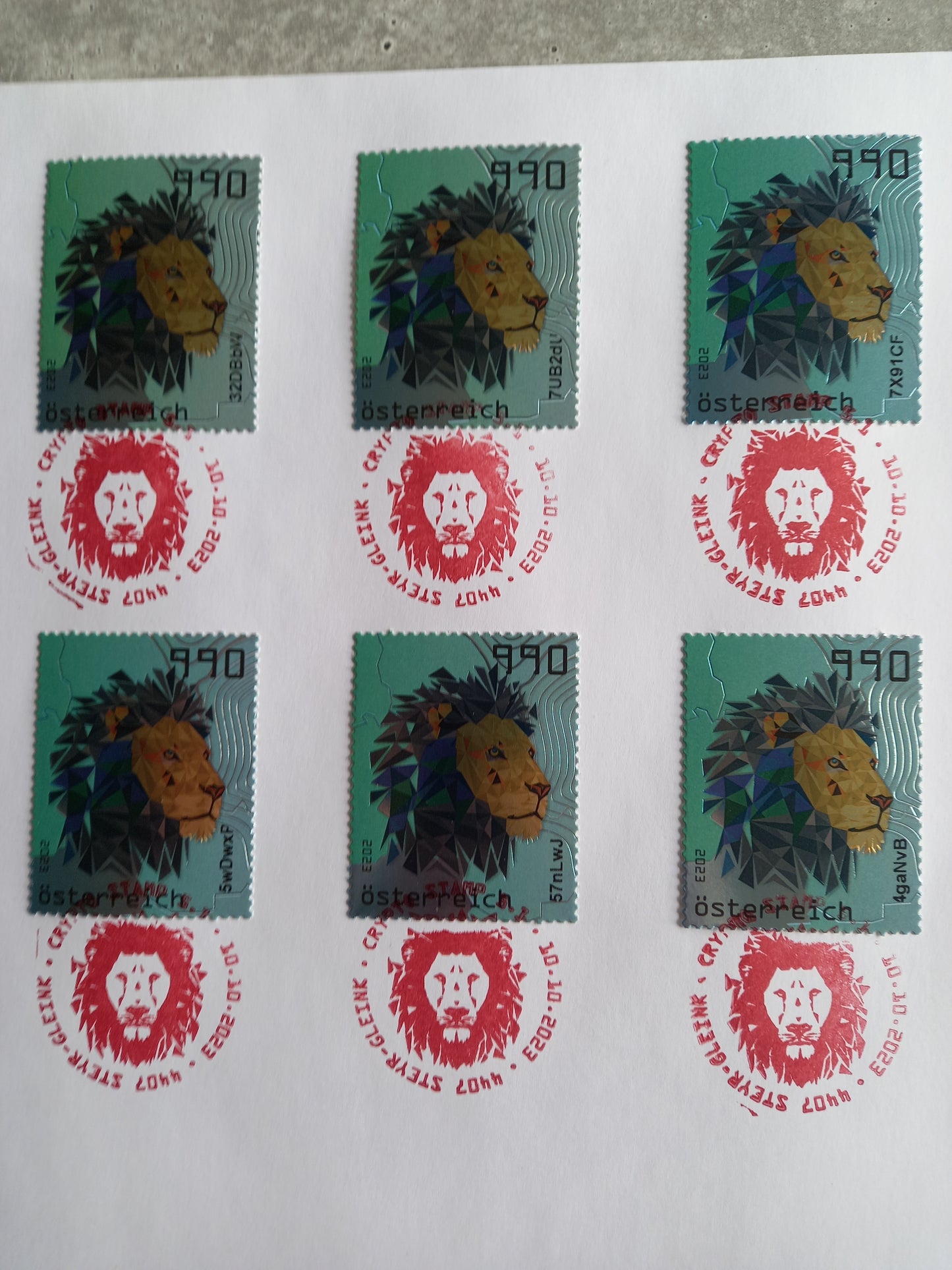 First Day Cover - Großbrief mit 10 CS5.1 Lion Stamps