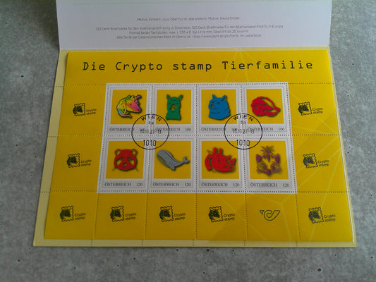 Die Crypto Stamp Tierfamilie - Stamp Sheet (canceled)