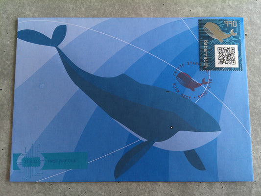 First Day Cover - CS3 Whale (black stamp)