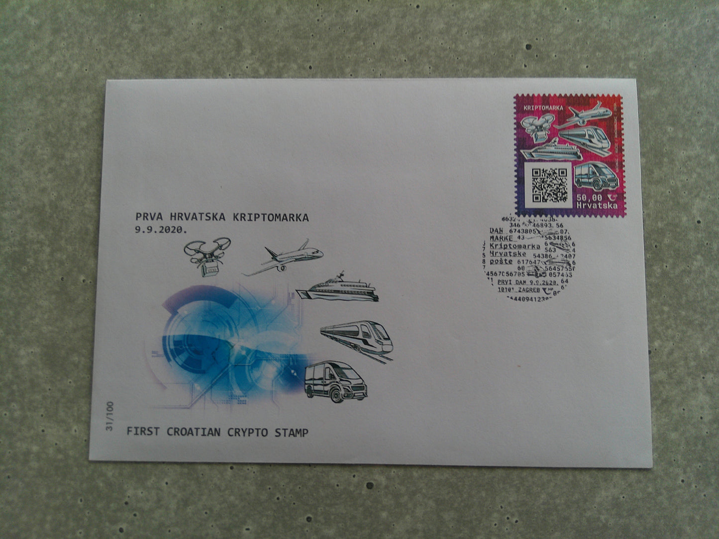 First Day Cover - First Croatian Crypto Stamp