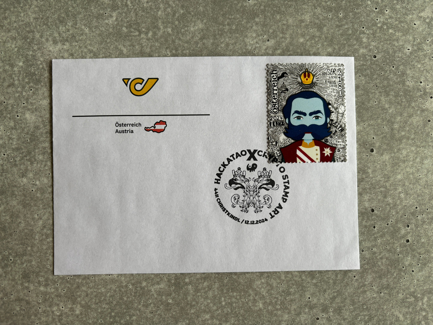 First Day Cover - Hackatao Crypto Stamp Emperor Franz