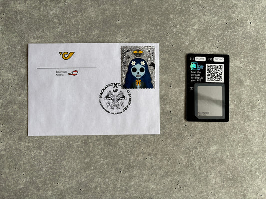 First Day Cover - Hackatao Crypto Stamp Sisi Skull (Green)