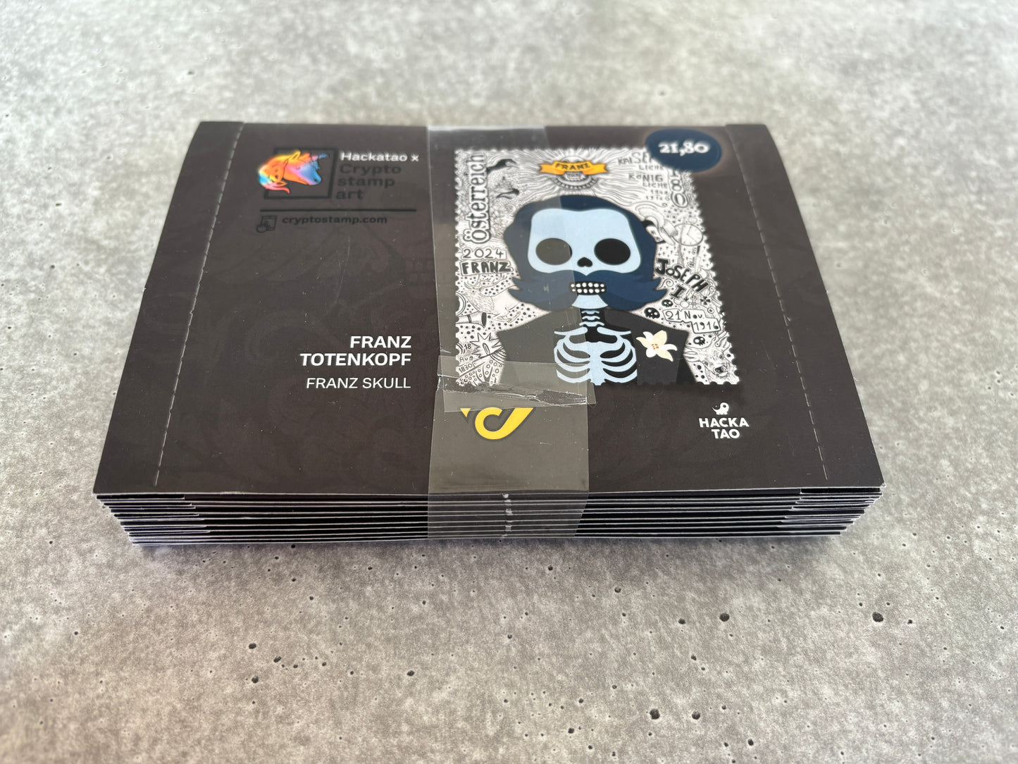 Crypto Stamp - 10x Hackatao Franz Skull (original sealed)