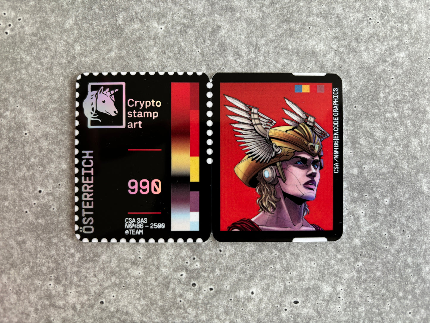 Crypto Stamp Art - Mercury (physical stamp)