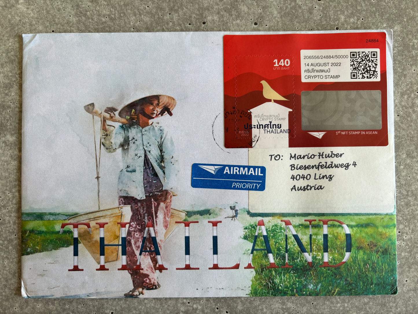 Run Cover - Thailand Crypto Stamp (Set of 3 letters)