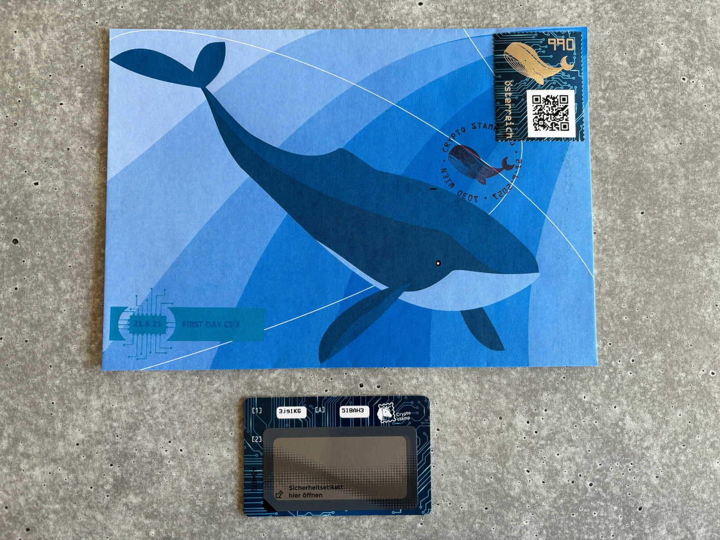 First Day Cover - CS3 Whale (black stamp) (2)