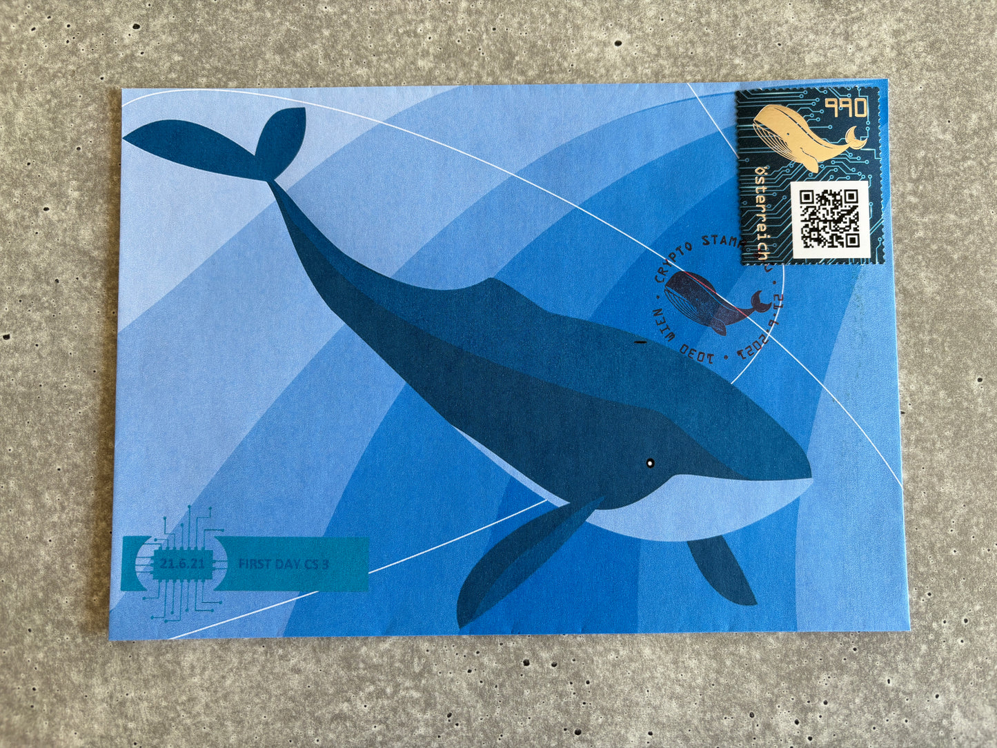 First Day Cover - CS3 Whale (black stamp) (2)