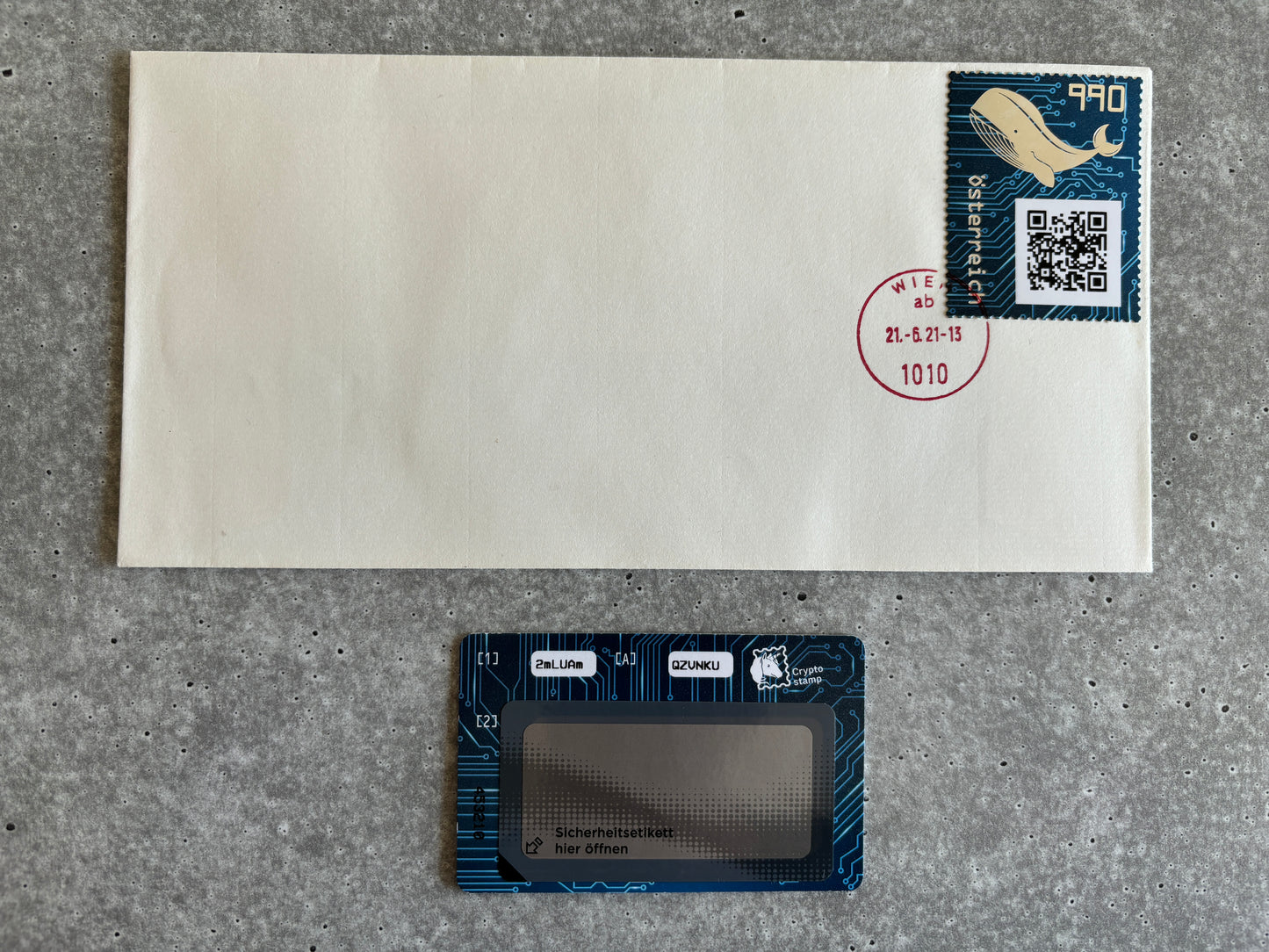 First Day Cover - CS3 Whale (round cancel, black stamp)