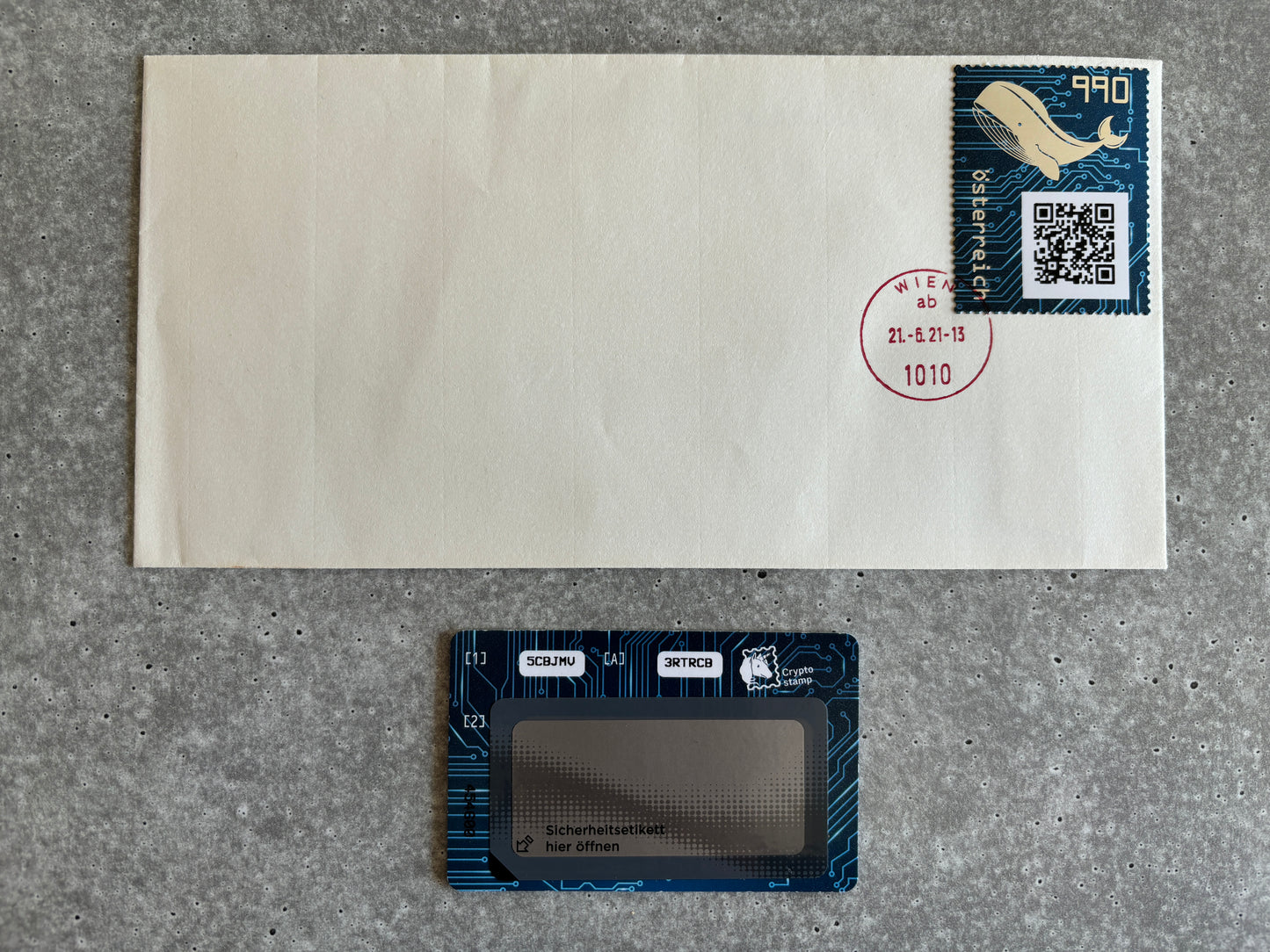 First Day Cover - CS3 Whale (round cancel, black stamp)