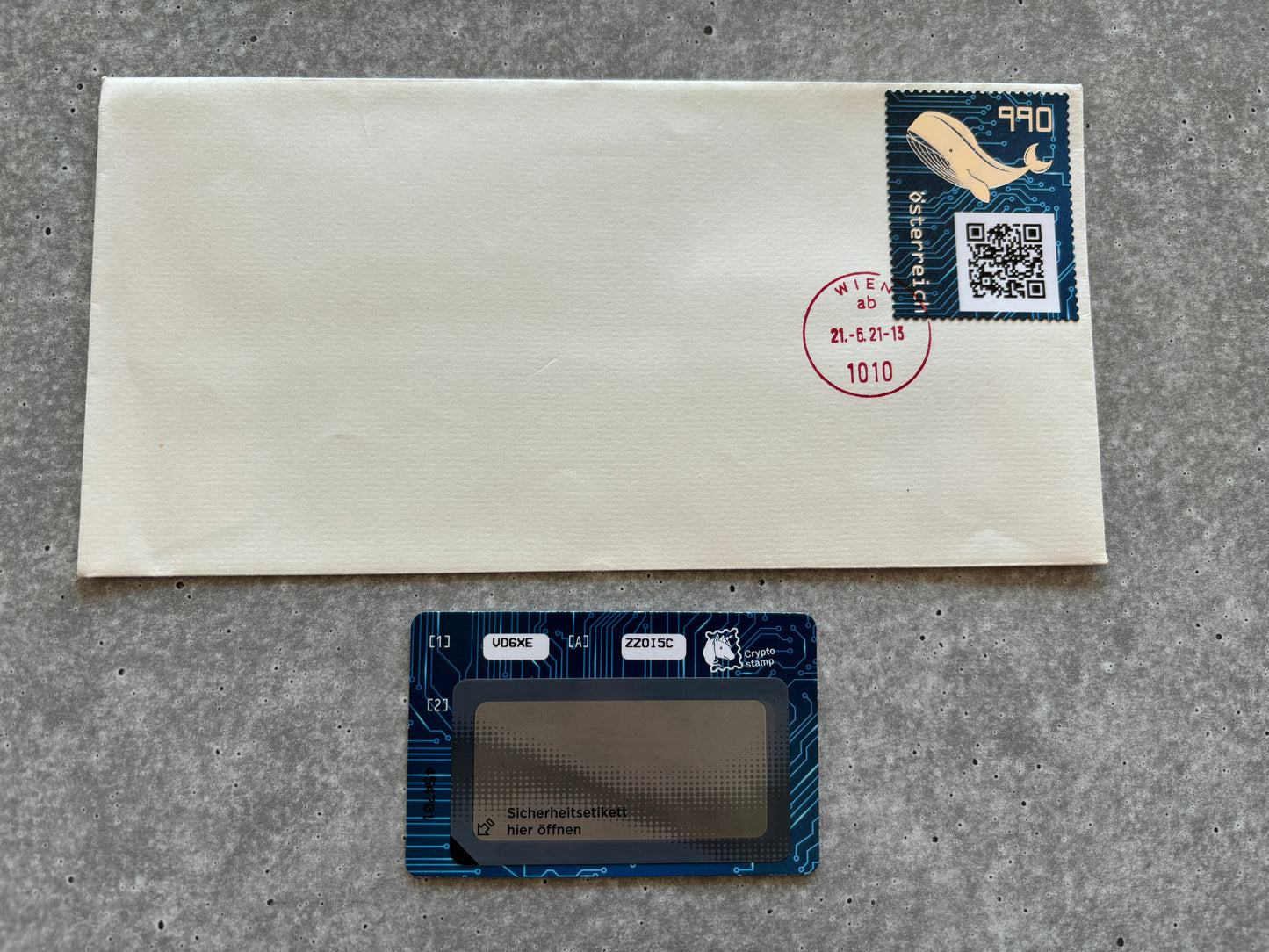 First Day Cover - CS3 Whale (round cancel, black stamp)