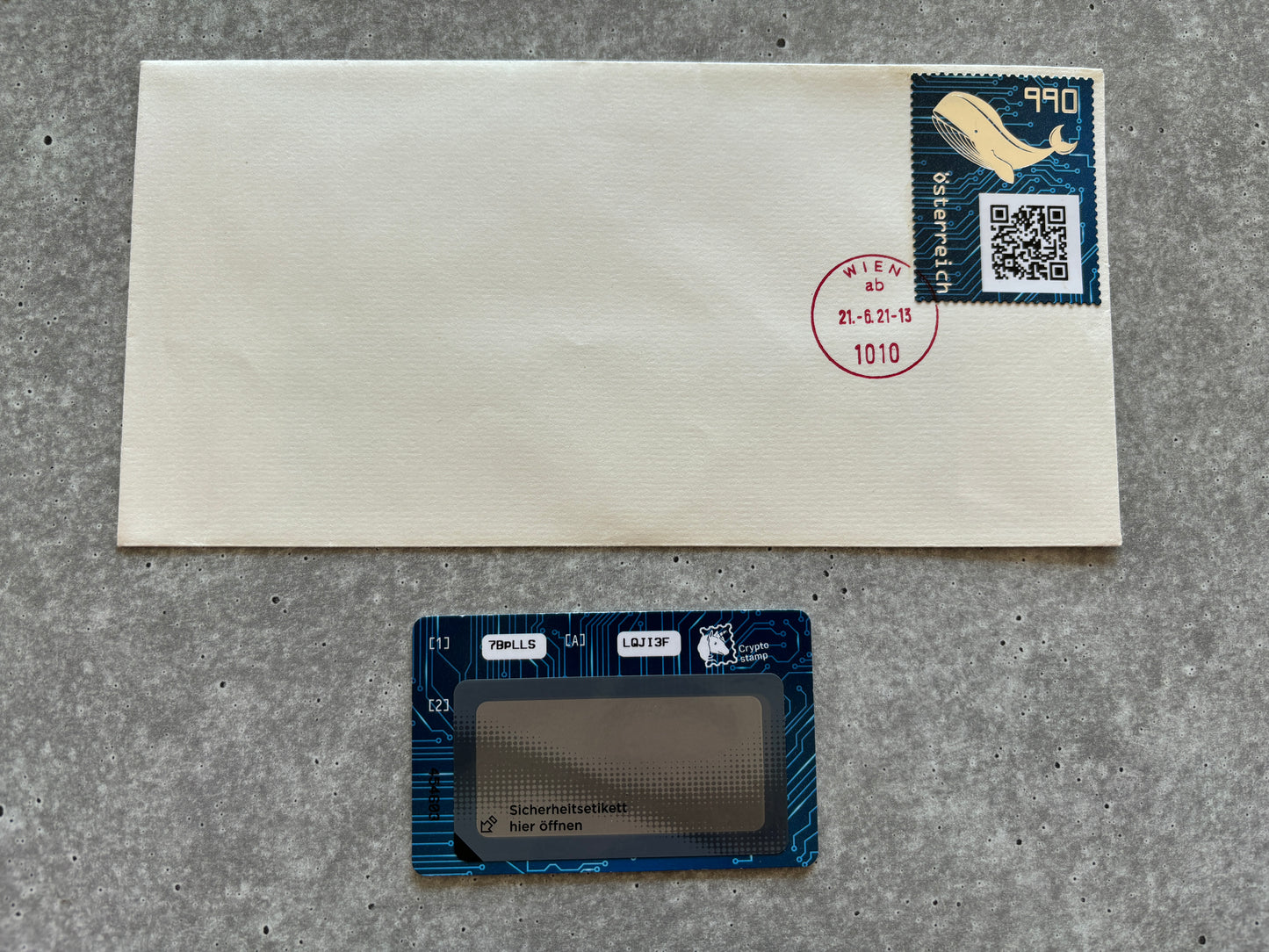 First Day Cover - CS3 Whale (round cancel, black stamp)