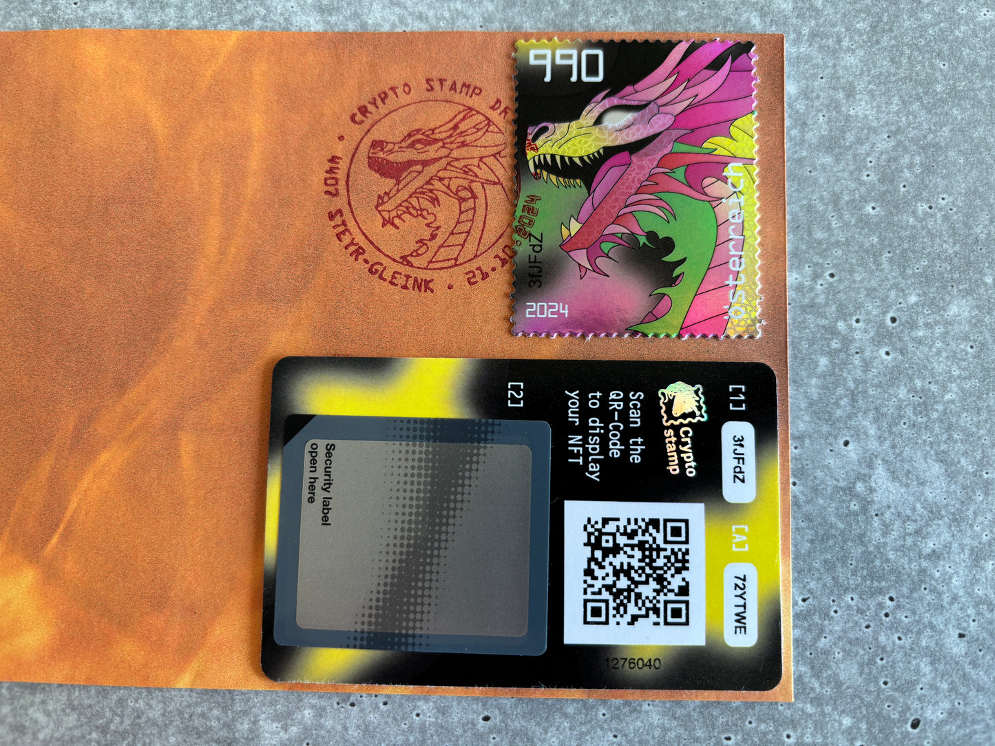 First Day Cover - CS6 Dragon (blue stamp)