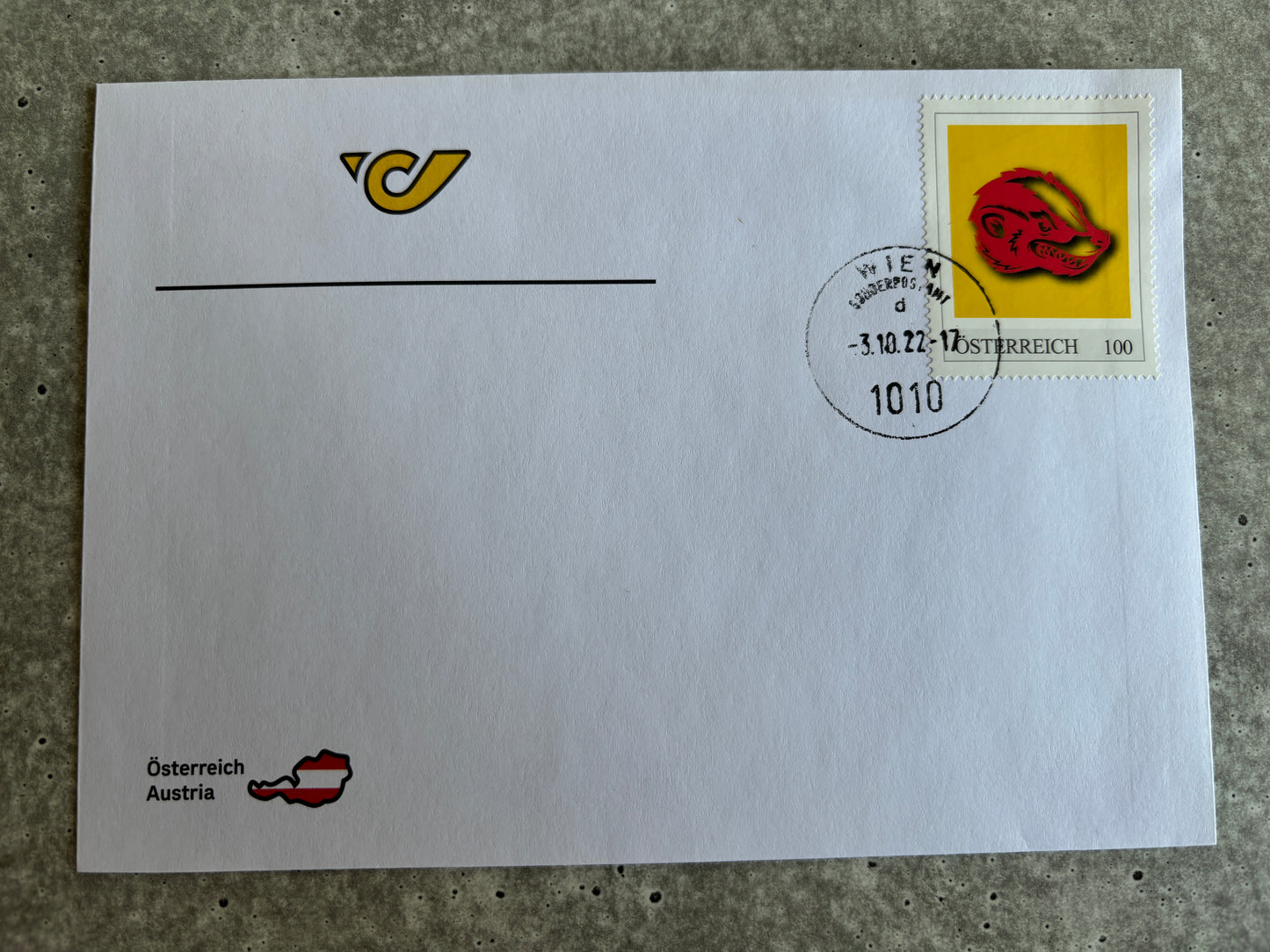 FDC - Die Crypto Stamp Tierfamilie (Set of all stamps on FDC)