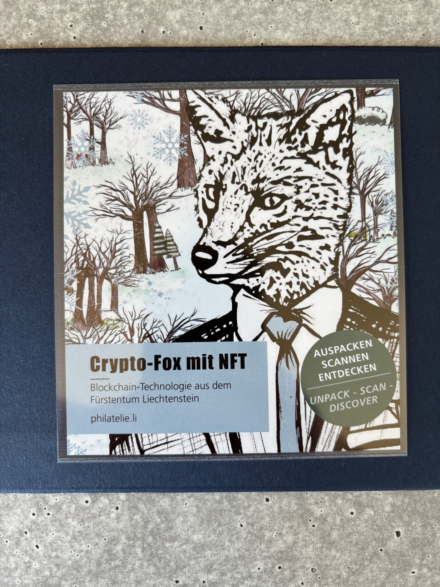Liechtenstein Crypto Stamp - Crypto Fox Winter-Edition (The Mushrooms)