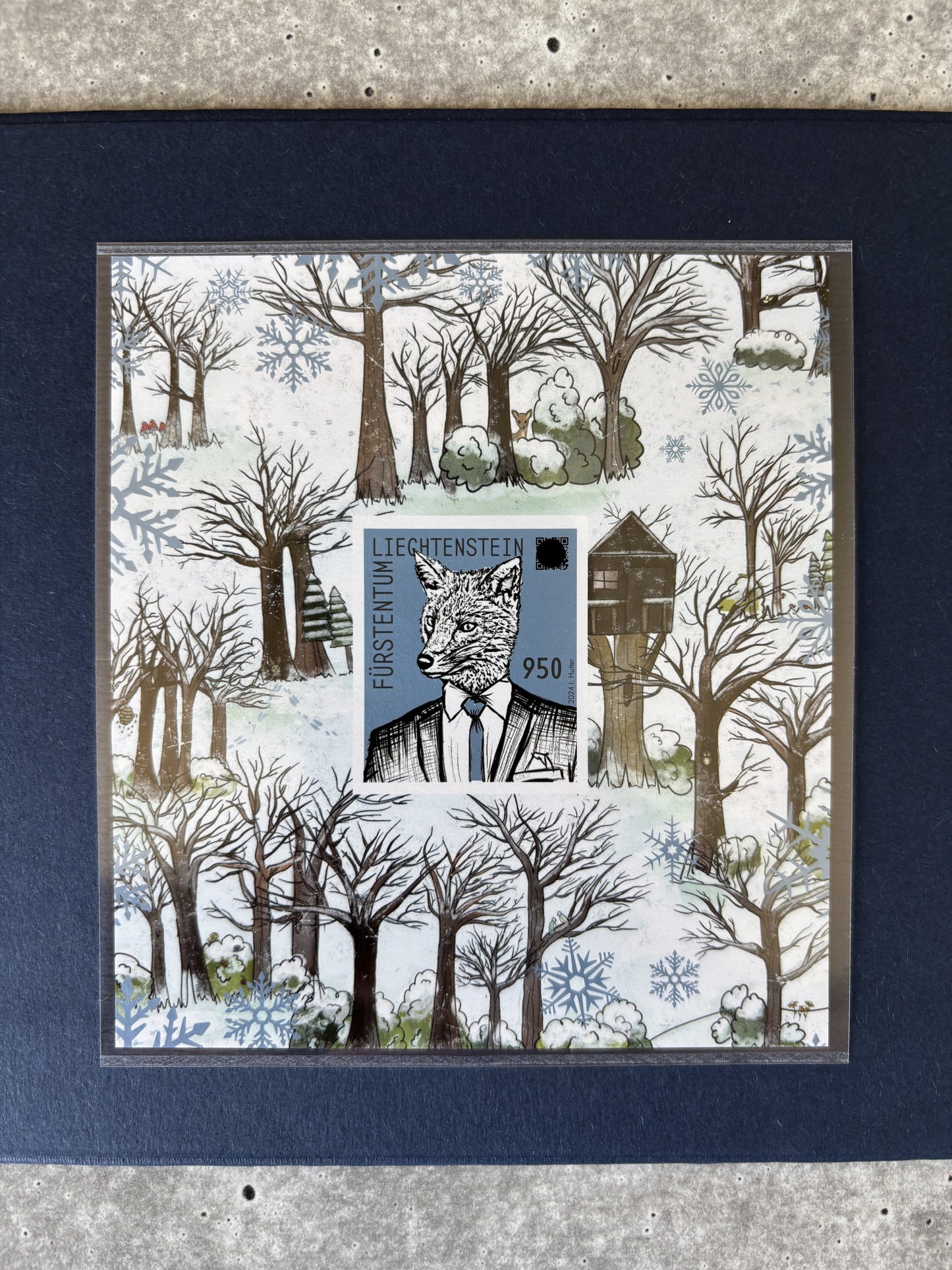 Liechtenstein Crypto Stamp - Crypto Fox Winter-Edition (The Mushrooms)