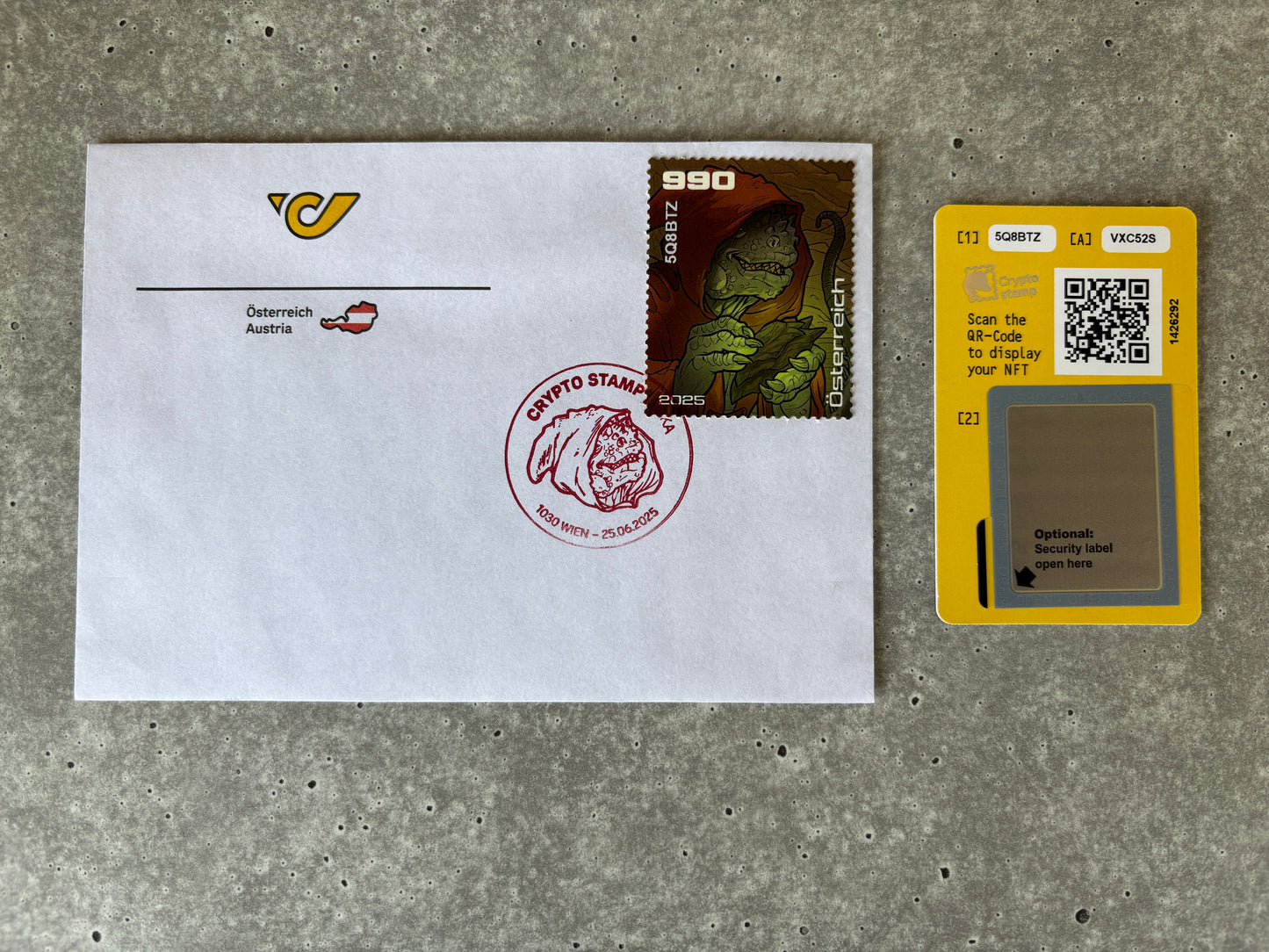 Crypto Stamp Island - Raka FDC (black) (3)