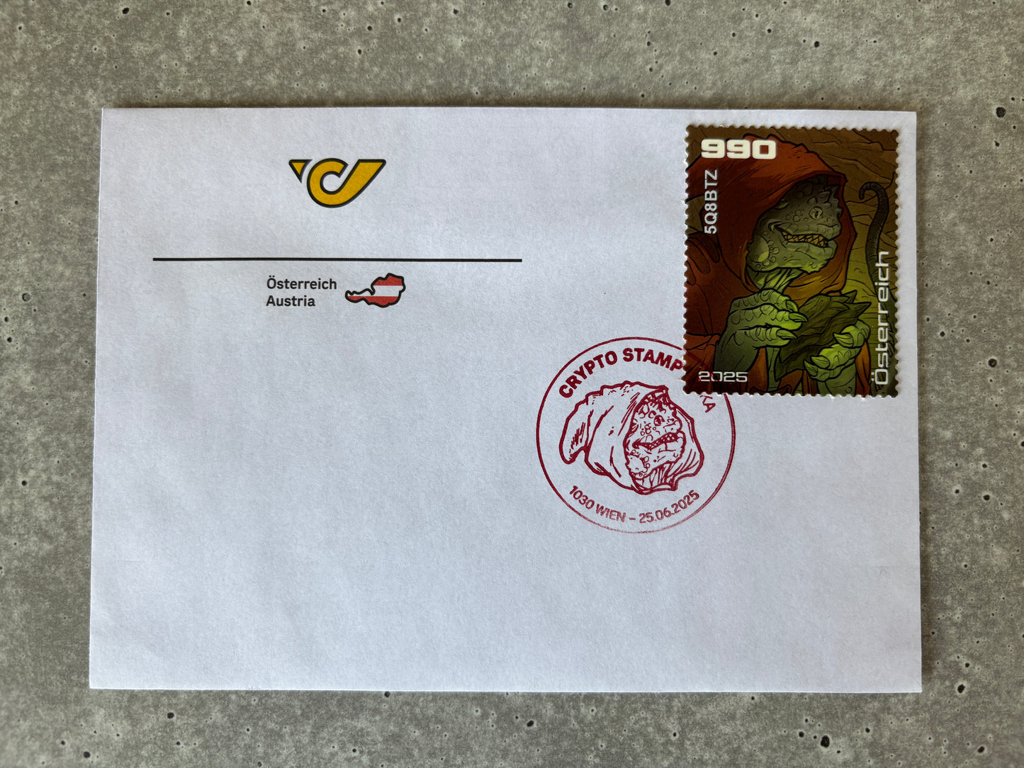 Crypto Stamp Island - Raka FDC (black) (3)