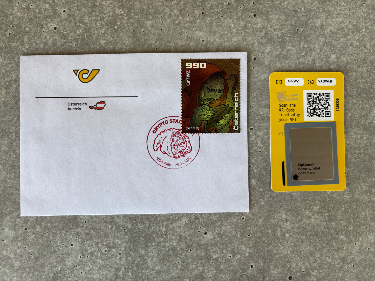 Crypto Stamp Island - Raka FDC (green) (4)