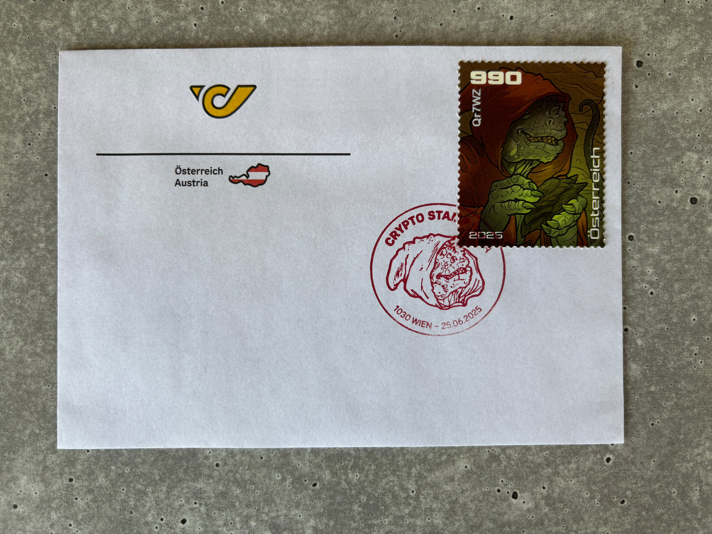 Crypto Stamp Island - Raka FDC (green) (4)