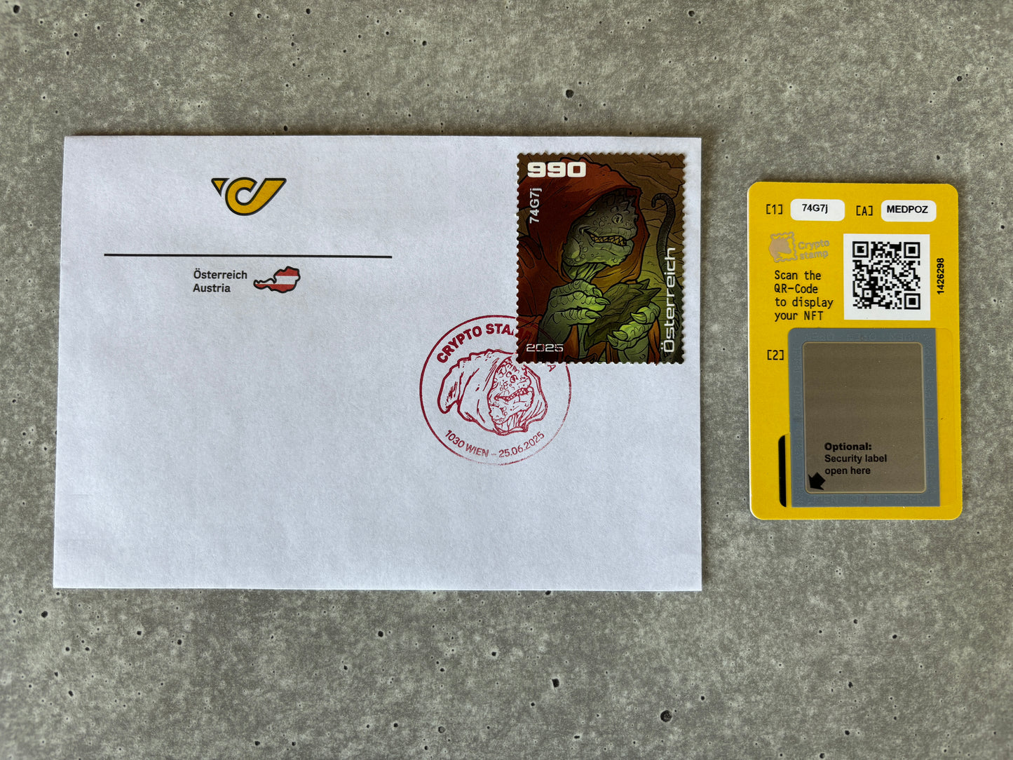 Crypto Stamp Island - Raka FDC (green) (3)