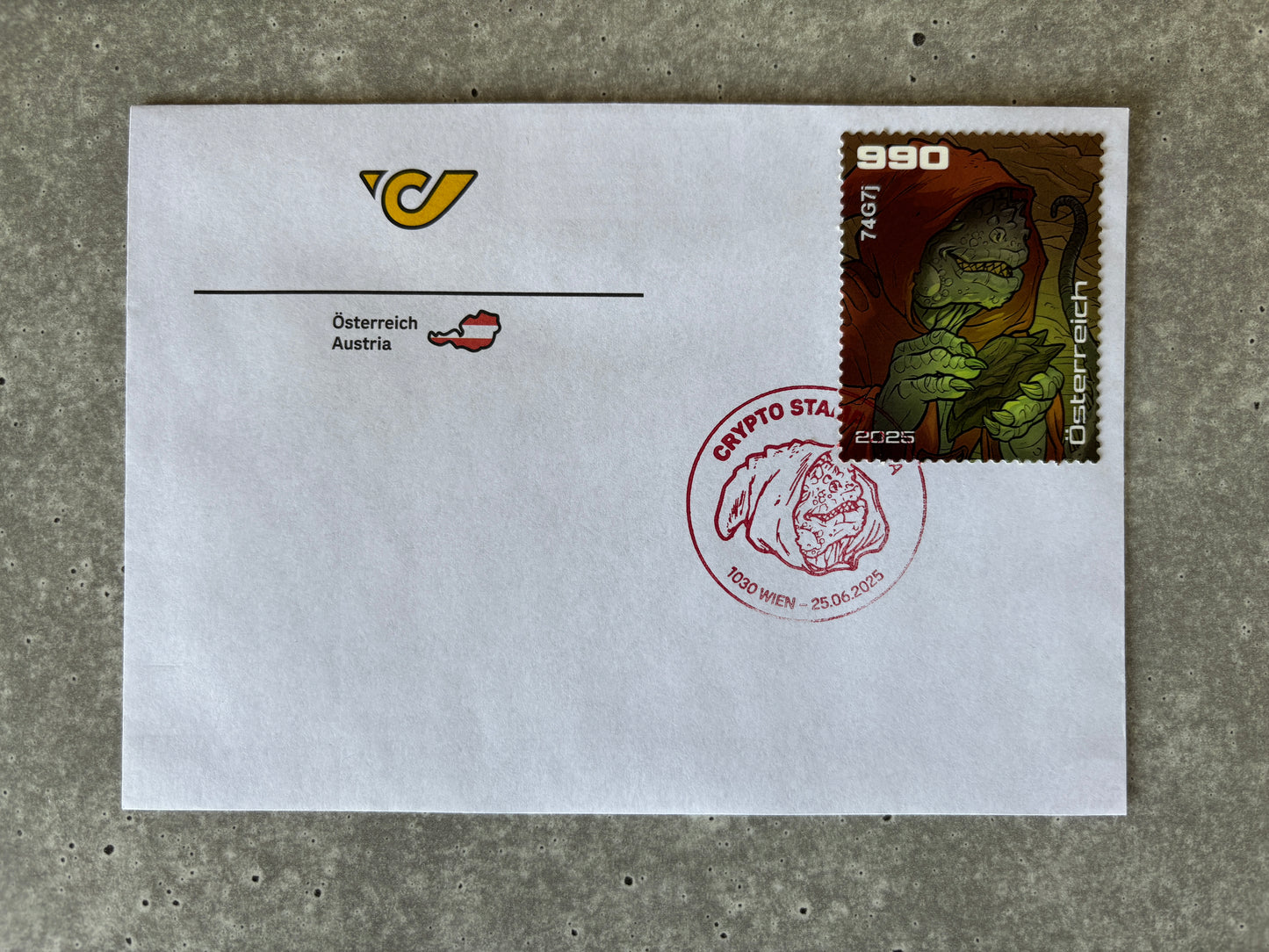 Crypto Stamp Island - Raka FDC (green) (3)