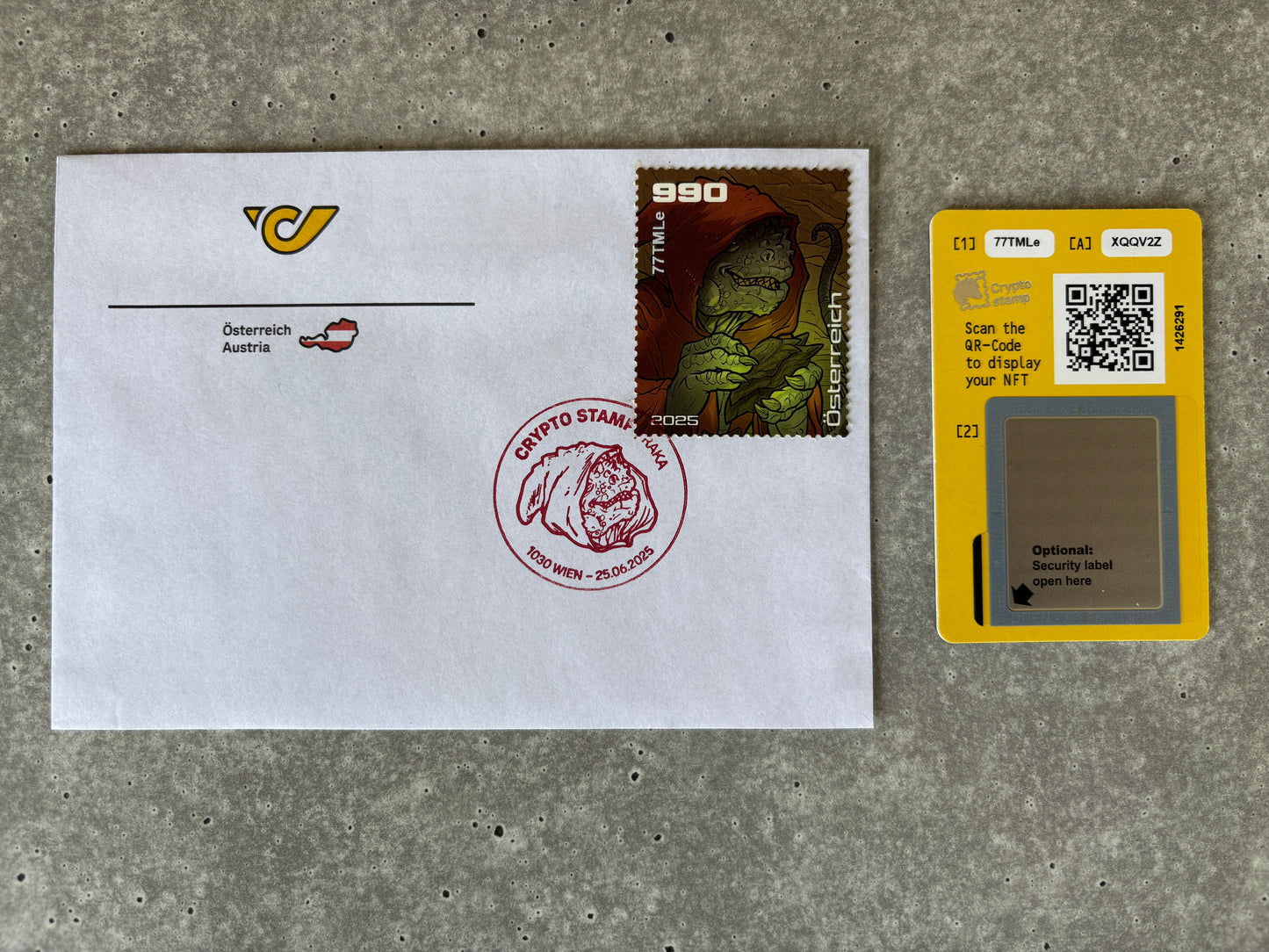 Crypto Stamp Island - Raka FDC (black) (2)