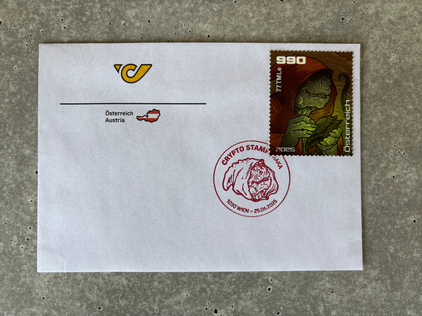 Crypto Stamp Island - Raka FDC (black) (2)