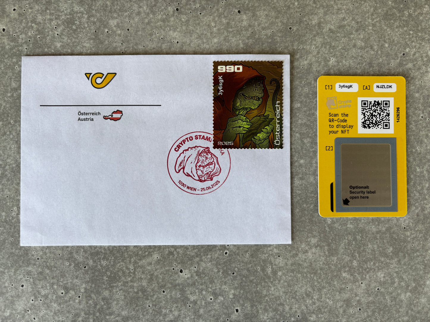 Crypto Stamp Island - Raka FDC (black)