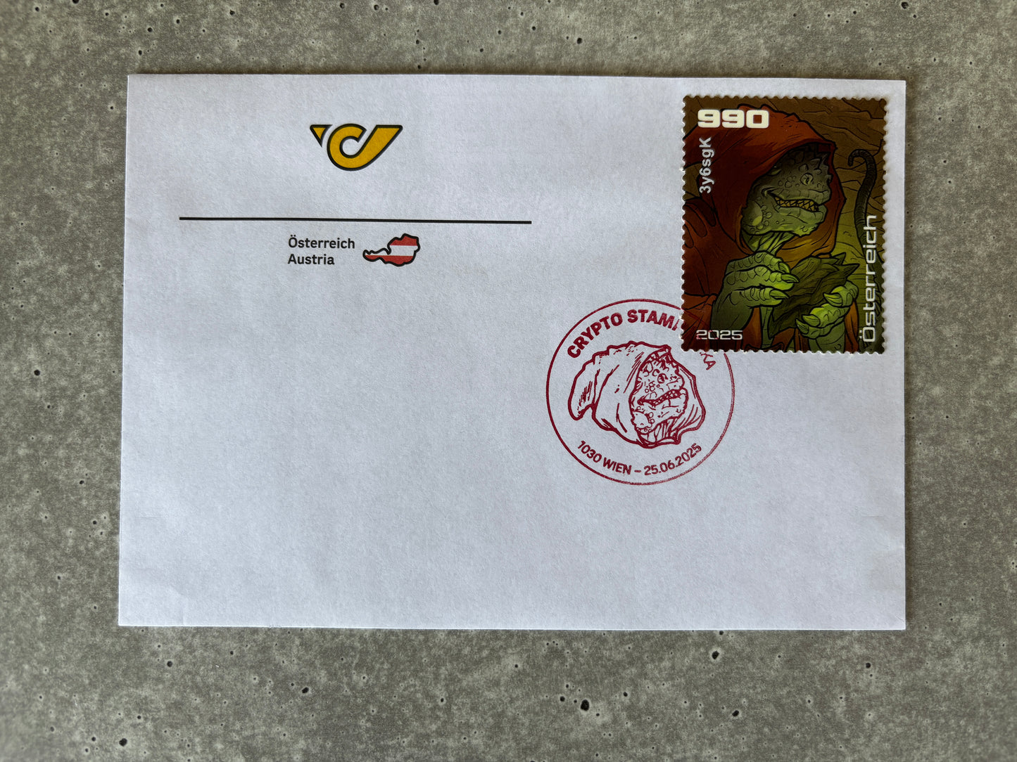 Crypto Stamp Island - Raka FDC (black)