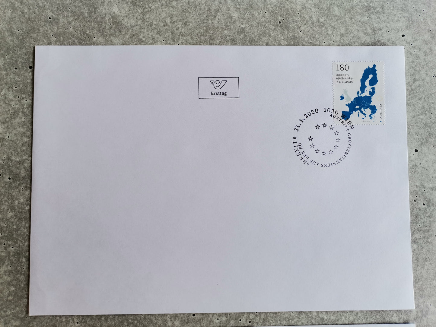 First Day Cover - Brexit stamp (Austria 2020); Set of 3 FDCs