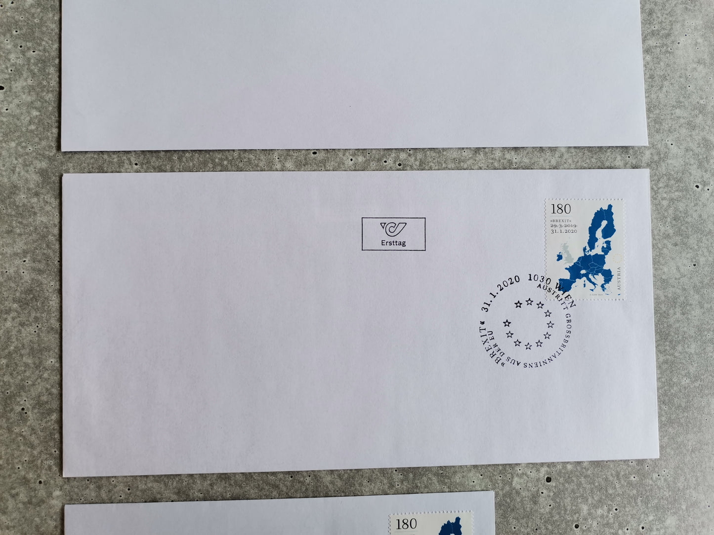 First Day Cover - Brexit stamp (Austria 2020); Set of 3 FDCs