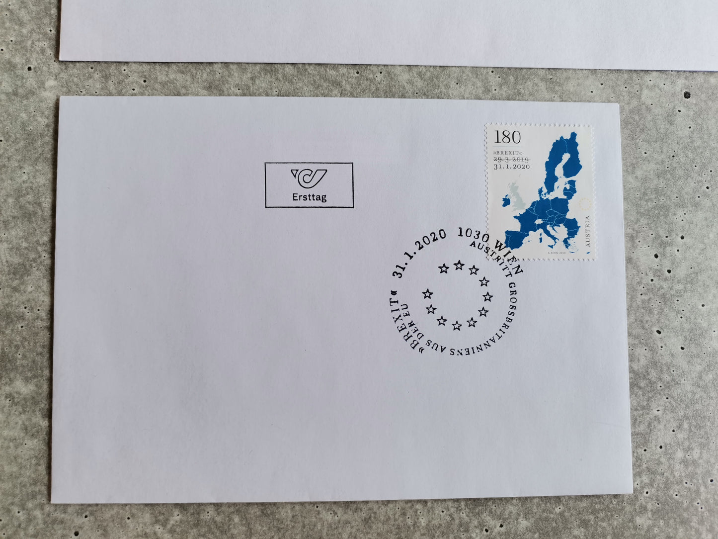 First Day Cover - Brexit stamp (Austria 2020); Set of 3 FDCs