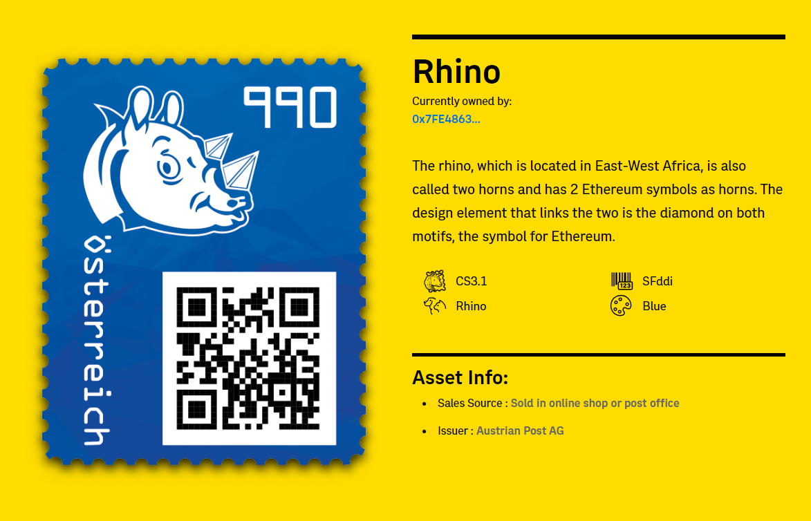 First Day Cover - CS3.1 Rhino (Blue)