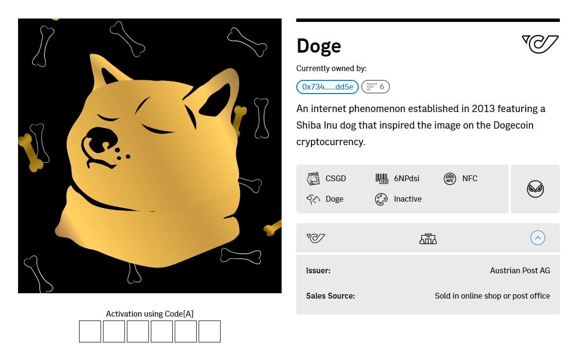 CSGD - Crypto Stamp Golden Doge (Code: 6NPdsi)