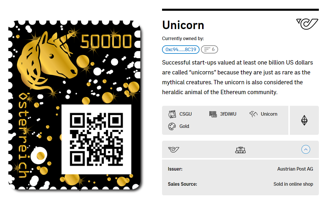 CSGU - Crypto Stamp Golden Unicorn (Code: 3fDiWU)