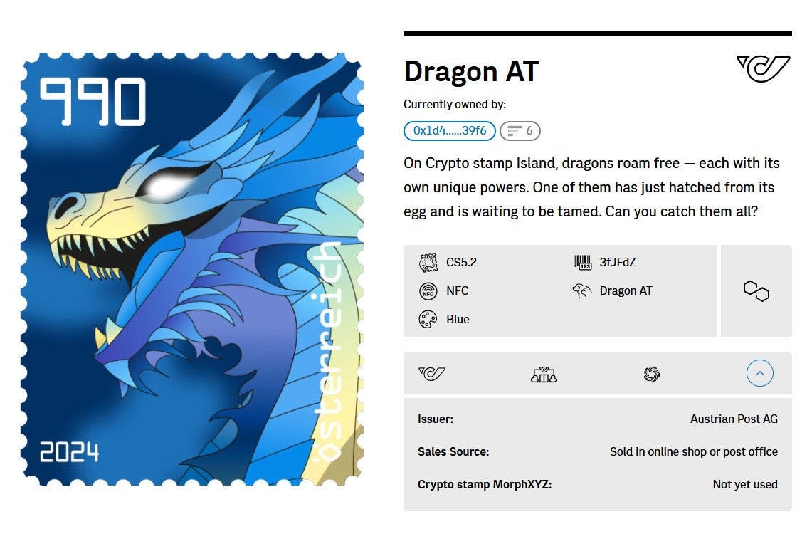 First Day Cover - CS6 Dragon (blue stamp)